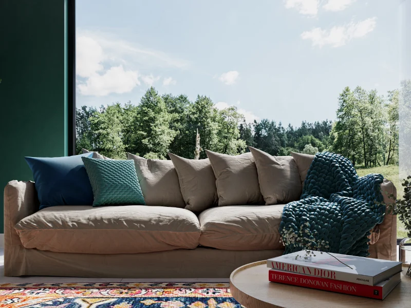 Teal Treasures Living Room Design